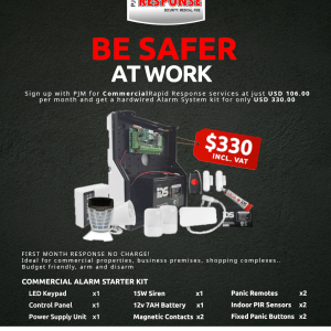 Combo Deal 2 – COMMERCIAL ALARM KIT STARTER &  RESPONSE ( FIRST 1 MONTH RESPONSE NO CHARGE )
